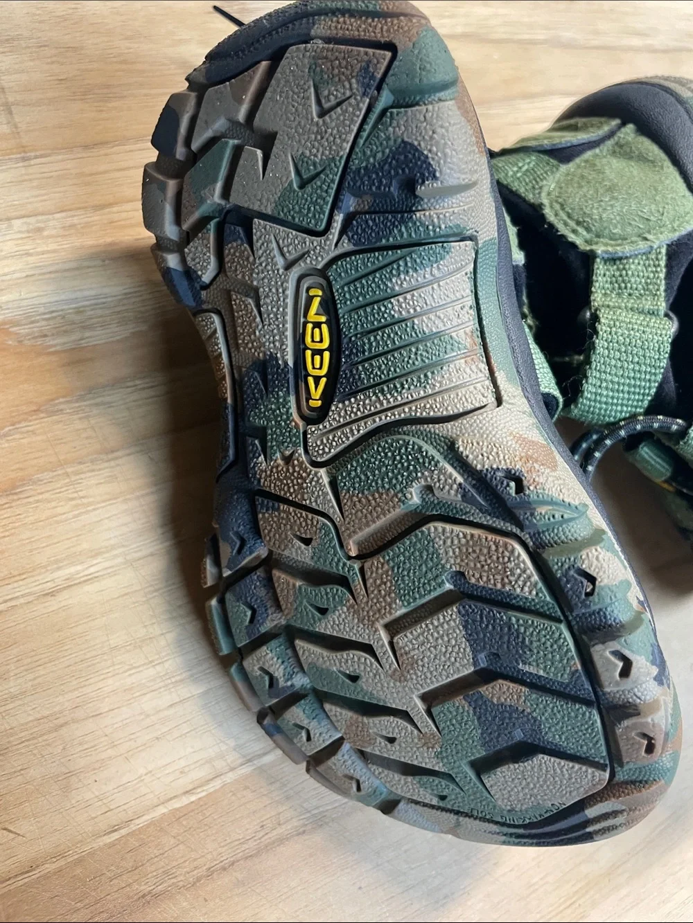 Keen Kids Green and Black Camo Water Shoes